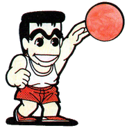 Official art from the Famicom version of Nekketsu High School Dodgeball Club