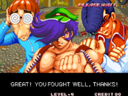 Kenji's victory screen in Super Dodge Ball