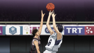 Koganei moves to stop Mibuchi's shot