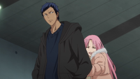 Aomine and Momoi go watch semi-finals