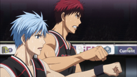 Kuroko and Kagami bumping fists