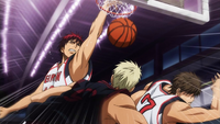 Kagami dunks first point