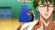 Kagami about to catch Kuroko's pass