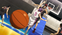 Kagami blocks Murasakibara dunk again