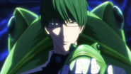 Midorima holding his lucky item for the day