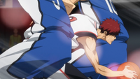 Kagami forces his way through