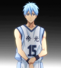 Kuroko wearing Teiko's Uniform