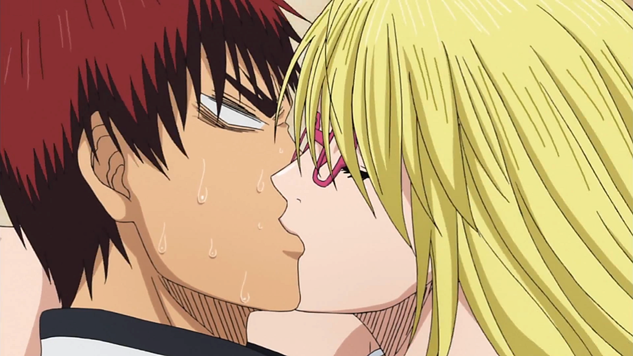 tetsuya kuroko and taiga kagami kiss