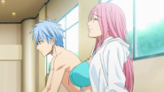 Kuroko and Momoi at the pool