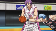 Kuroko steals the ball in the S.A.M. formation