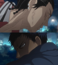Aomine punches Haizaki