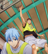 Kuroko and Kagami finish the game against the second years