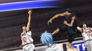 Aomine shoots his Formless Shot while in the Zone