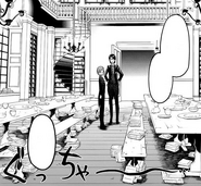 Clayton instructs Ciel Phantomhive to clean the dining hall.