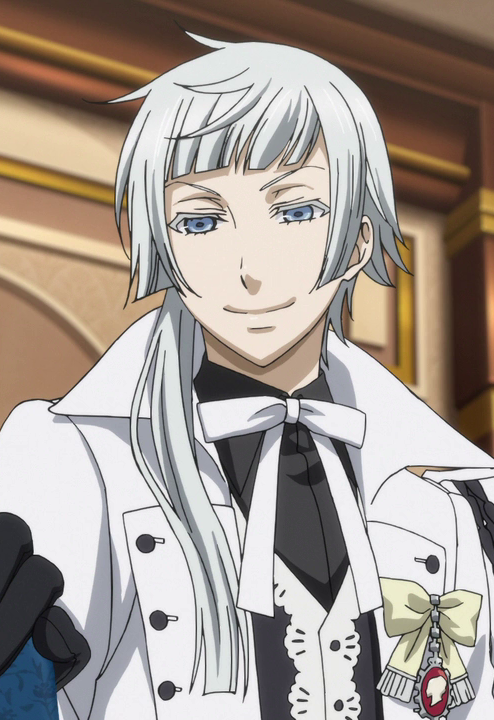 anime butler with white hair