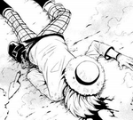 Finnian seemingly defeated by Jumbo.