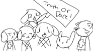 Mikoto and her friends play Truth or Dare! (Mikoto is in the middle of the photo)