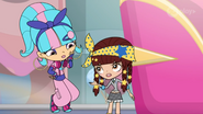 Angel explaining how to spell her name to Teen Genie, there is not a B.