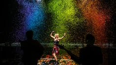 Rainbow confetti drop in "All the Lovers"