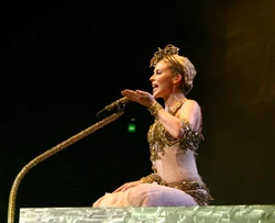 Kylie performing "Cowboy Style" during the  in 2007.