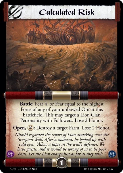 Calculated Risk/card | L5r: Legend of the Five Rings Wiki | Fandom