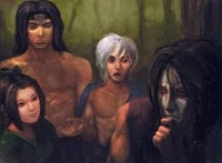 Narako's Defenders, Taiko, Aiko, Hideo, and a fourth one