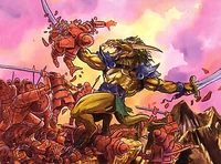 Tadaka's Children fighting the Tsuno