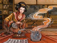 A Geisha serving tea