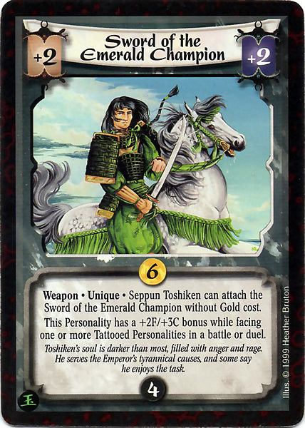 Sword of the Emerald Champion/card | L5r: Legend of the Rings Wiki | Fandom