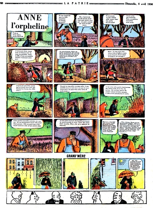 Anne l'Orpheline, avec sa bande-compagnon Grand' Mère, La Patrie du Dimanche du 5 avril 1936