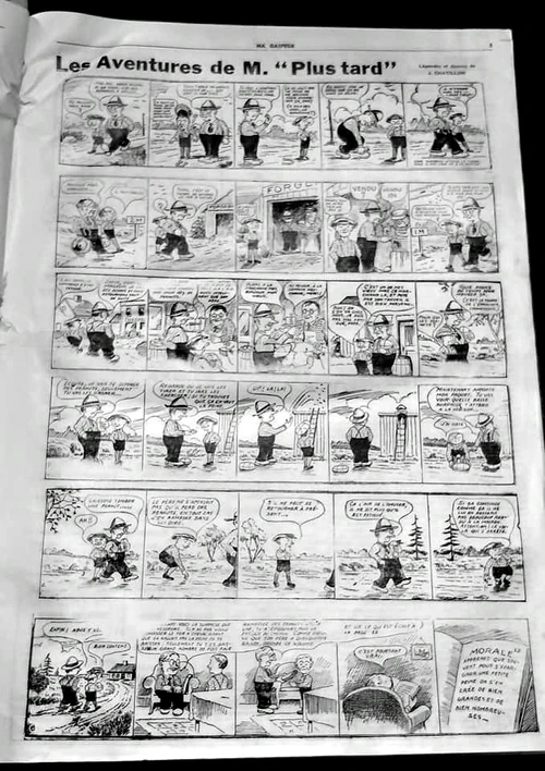 Les Aventures de M. Plus tard dans le journal Ma Gaspésie, date inconnue.