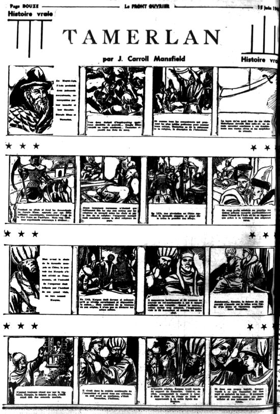 Tamerlan dans le journal Le Front Ouvrier du 15 juin 1946.