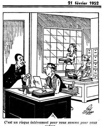 Vignette humoristique dans le Photo-Journal du 21 février 1952.