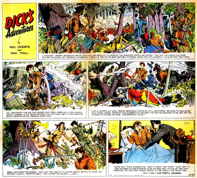 Dick's Adventures, planche horizontale US du 30 octobre 1949.