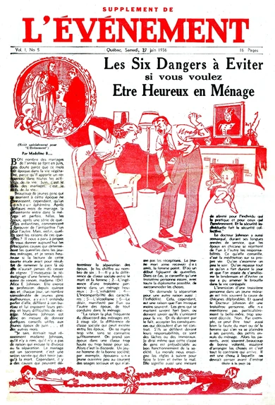Couverture du cahier BD du 27 juin 1936.