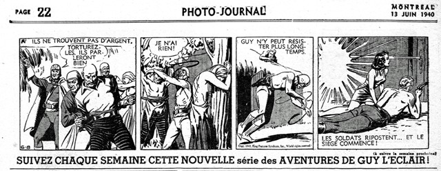 Aventures de Guy l'Éclair - Photo-Journal traduction des bandes quotidiennes de Flash Gordon de Alex Raymond 1940