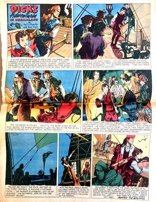 Planche en format vertical titrée Dick's Adventures in Dreamland.