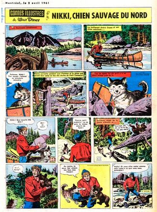 Nikki, Chien Sauvage du Nord - La Patrie du Dimanche de Walt Disney's Treasury of Classic Tales traduction de Nikki Wild Dog of the North du 2 avril au 25 juin 1962