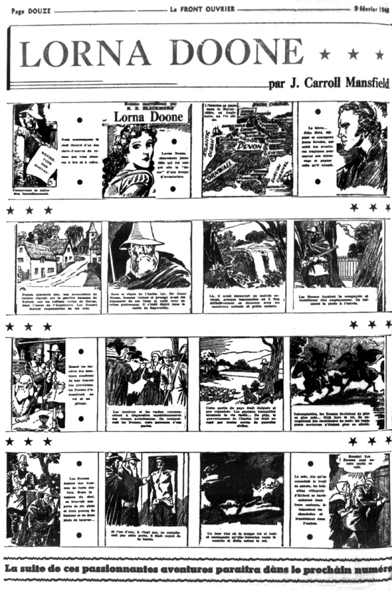 Lorna Doone dans le journal Le Front Ouvrier du 9 février 1946.