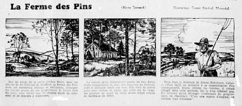 La Ferme des Pins, bande quotidienne no. 1 dans le journal L,Action Catholique du 9 septembre 1936.
