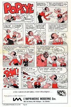 Popeye - L'Éclaireur-Progrès traduction de Popeye de Bud Sagendorf 1972-1973