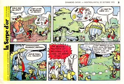 Astérix épisode La Serpe d'Or - Safari Montréal-Matin de Uderzo et Goscinny 1972-1973