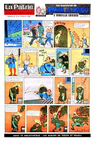 Tintin épisode L'Oreille Cassée - La Patrie du Dimanche de Hergé 1963-1964