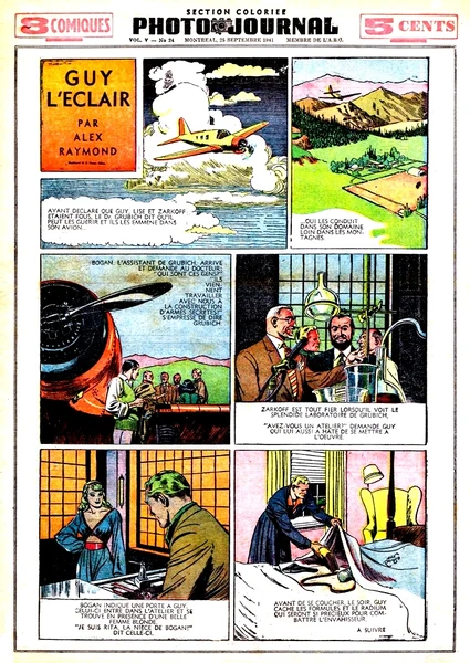 Guy L'Éclair traduction de Flash Gordon de Alex Raymond