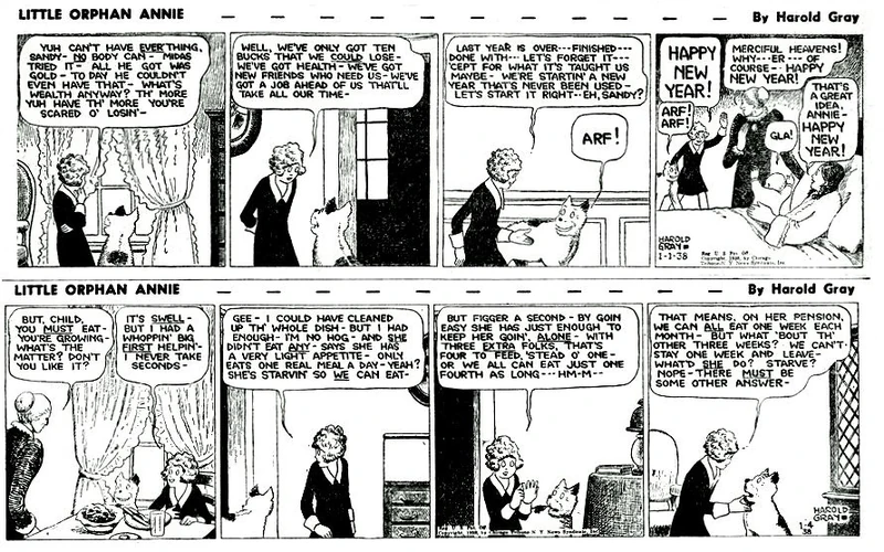 Deux bandes quotidiennes de 1938.