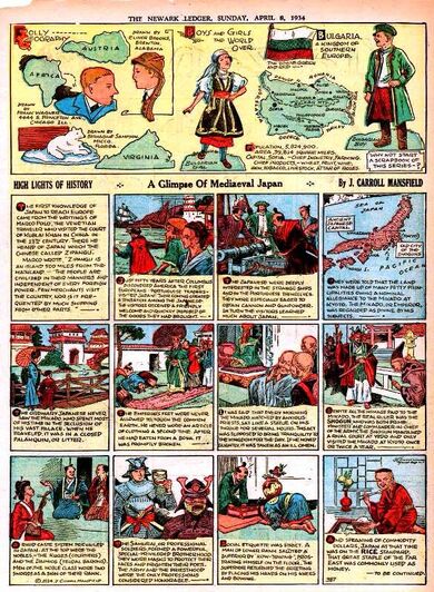 High Lights of History, planche US du 8 avril 1934 en format tabloïd vertical.