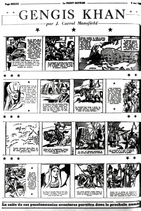 Gengis Khan dans le journal Le Front Ouvrier du 4 mai 1946.