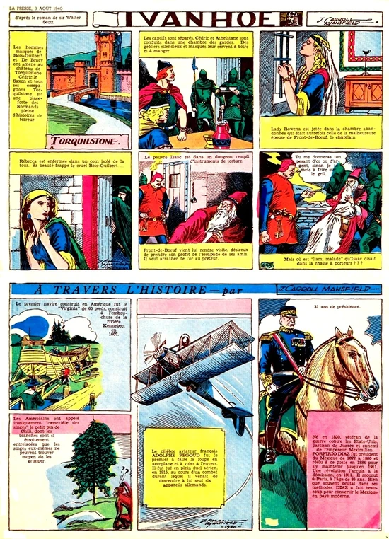 Ivanhoé, page complète dans le journal La Presse du 3 août 1940.