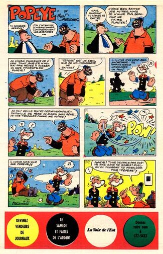 Popeye - La Voix de l'Est traduction de Popeye de Bud Sagendorf 1968-1971