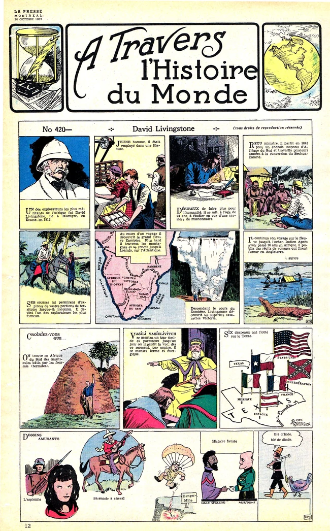 Croiriez vous que ? dans La Presse du 30 octobre 1937.